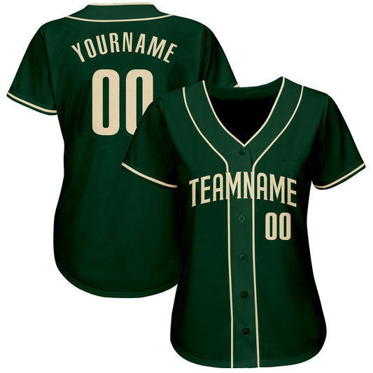 Custom Green Cream Authentic Baseball Jersey - Sky-Custom