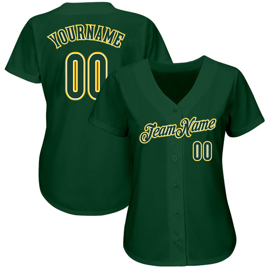 Custom Green Green-Gold Authentic Baseball Jersey - Sky-Custom