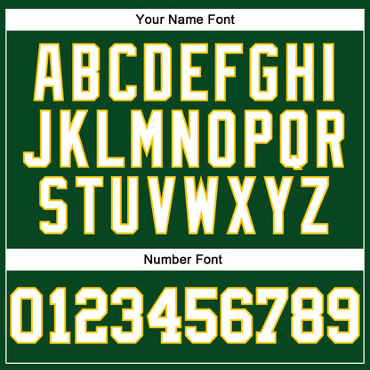 Custom Green White-Gold Mesh Authentic Throwback Football Jersey - Sky-Custom