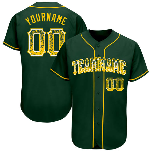 Custom Green Gold-White Authentic Drift Fashion Baseball Jersey - Sky-Custom