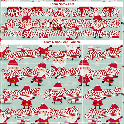 Custom Green Red-White Christmas 3D Authentic Baseball Jersey - Sky-Custom