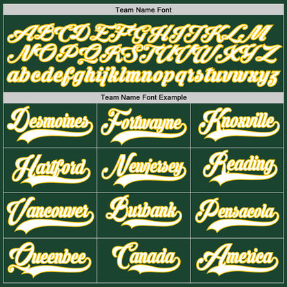 Custom Green White-Gold Authentic Baseball Jersey - Sky-Custom