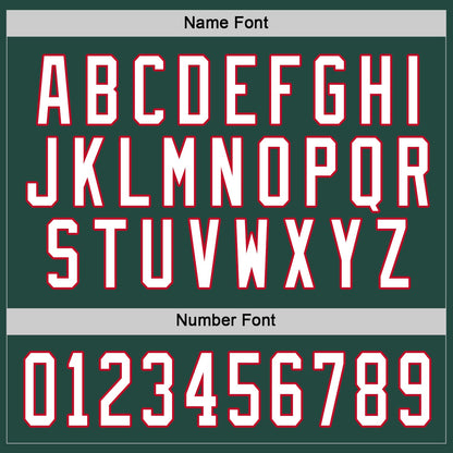 Custom Green White-Red Hockey Jersey - Sky-Custom