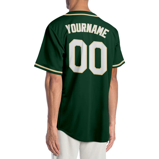 Custom Green White-Cream Authentic Baseball Jersey - Sky-Custom