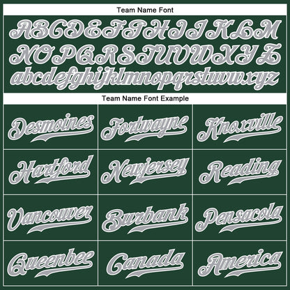 Custom Green Gray-White Authentic Baseball Jersey - Sky-Custom