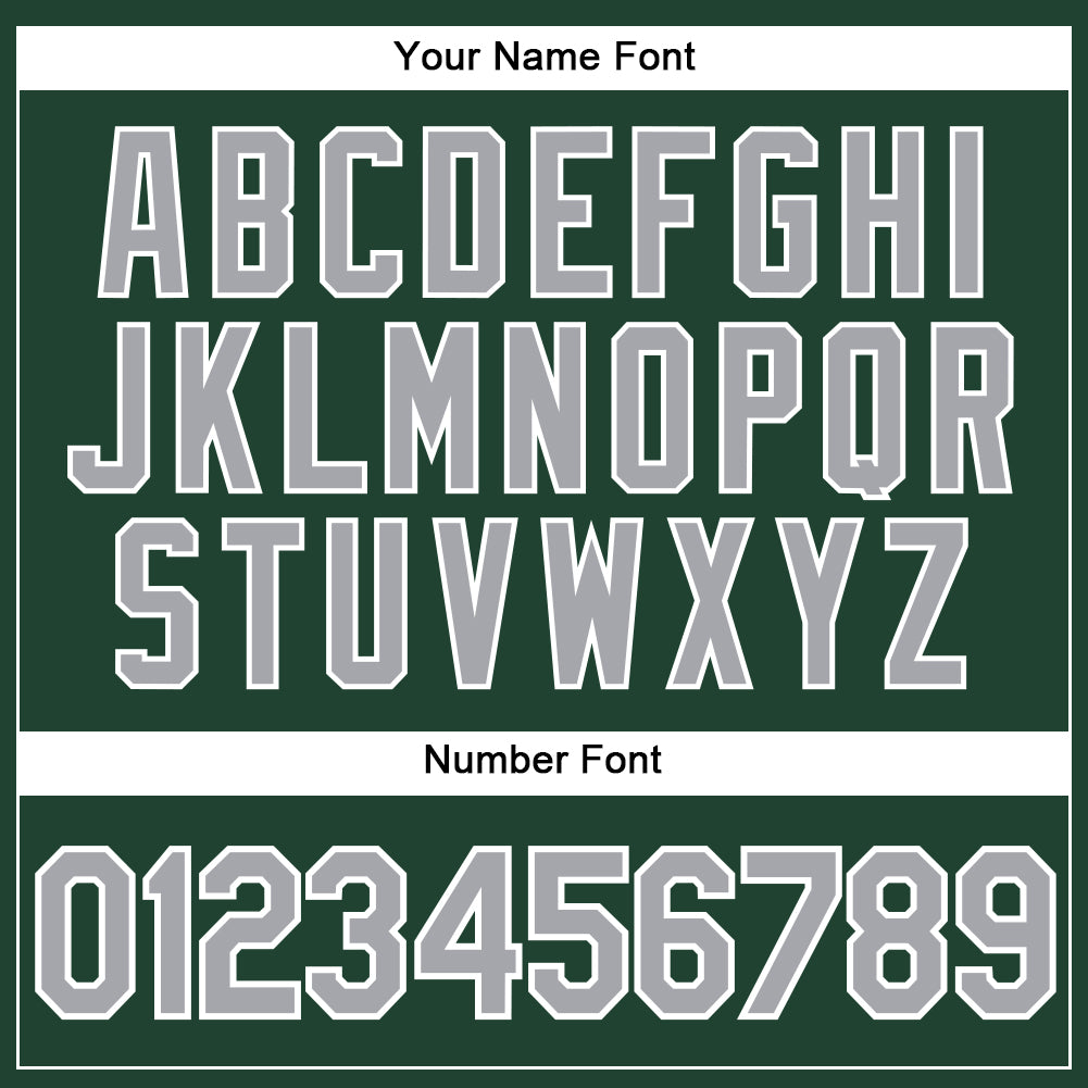 Custom Green Gray-White Authentic Baseball Jersey - Sky-Custom