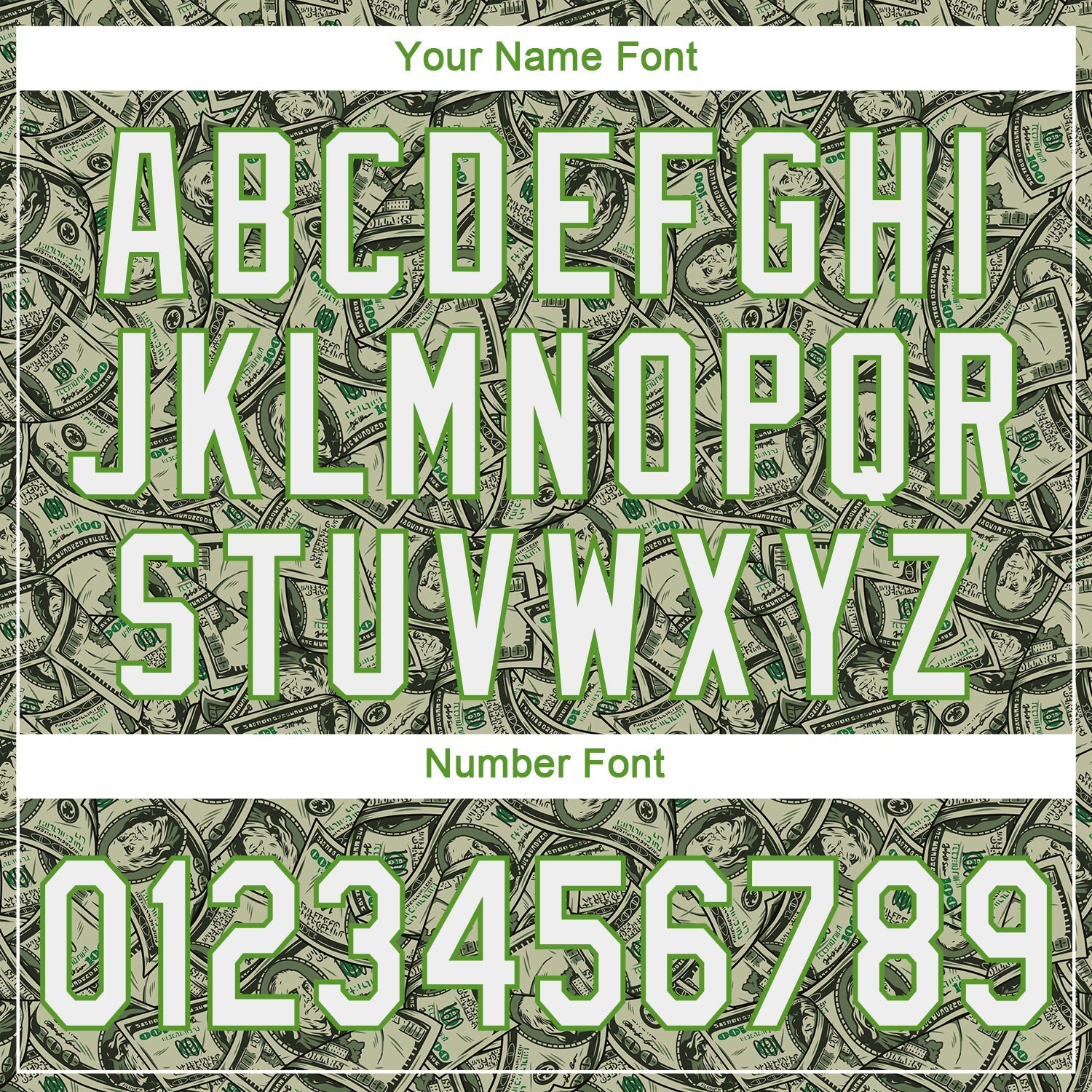 Custom Green White-Neon Green 3D Pattern Design Dollar Authentic Baseball Jersey - Sky-Custom