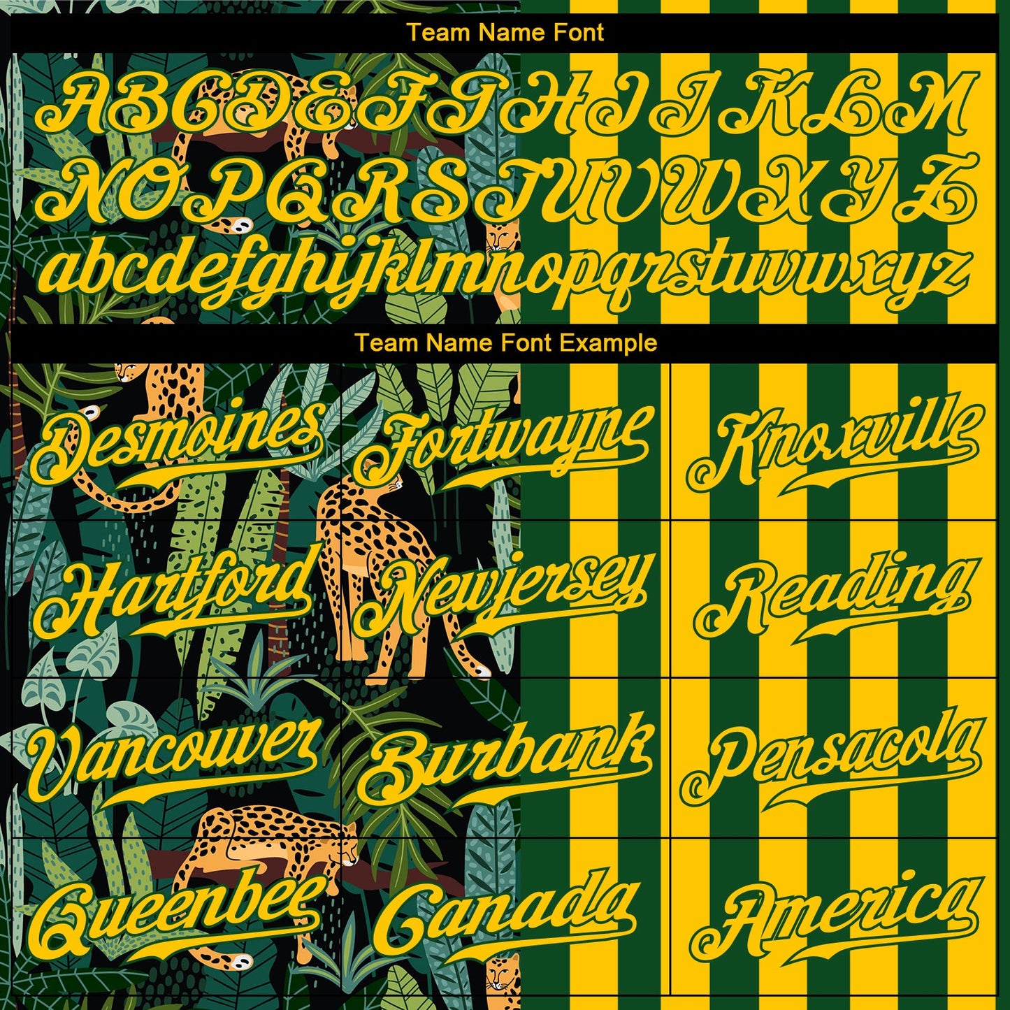 Custom Green Gold-Black 3D Pattern Design Leopards And Tropical Palm Leaves Authentic Baseball Jersey - Sky-Custom