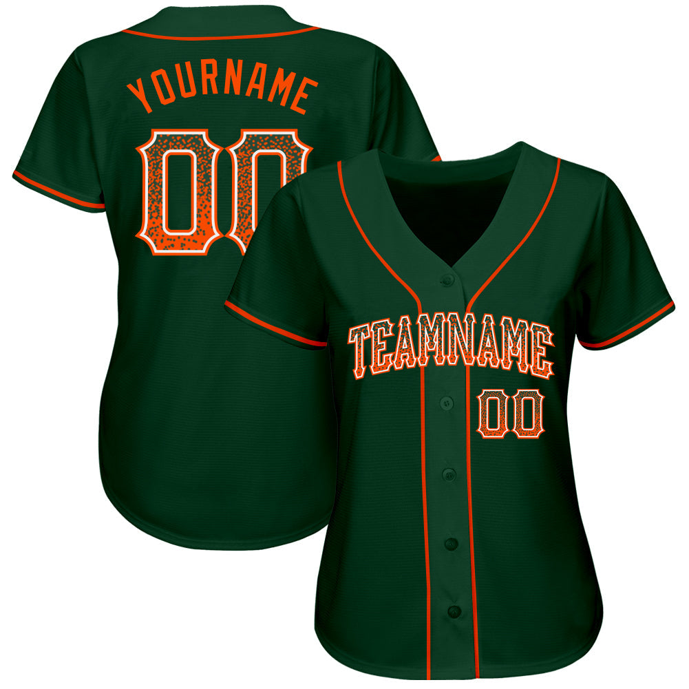 Custom Green Orange-White Authentic Drift Fashion Baseball Jersey - Sky-Custom