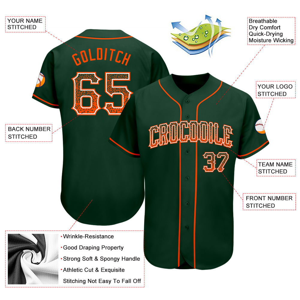 Custom Green Orange-White Authentic Drift Fashion Baseball Jersey - Sky-Custom
