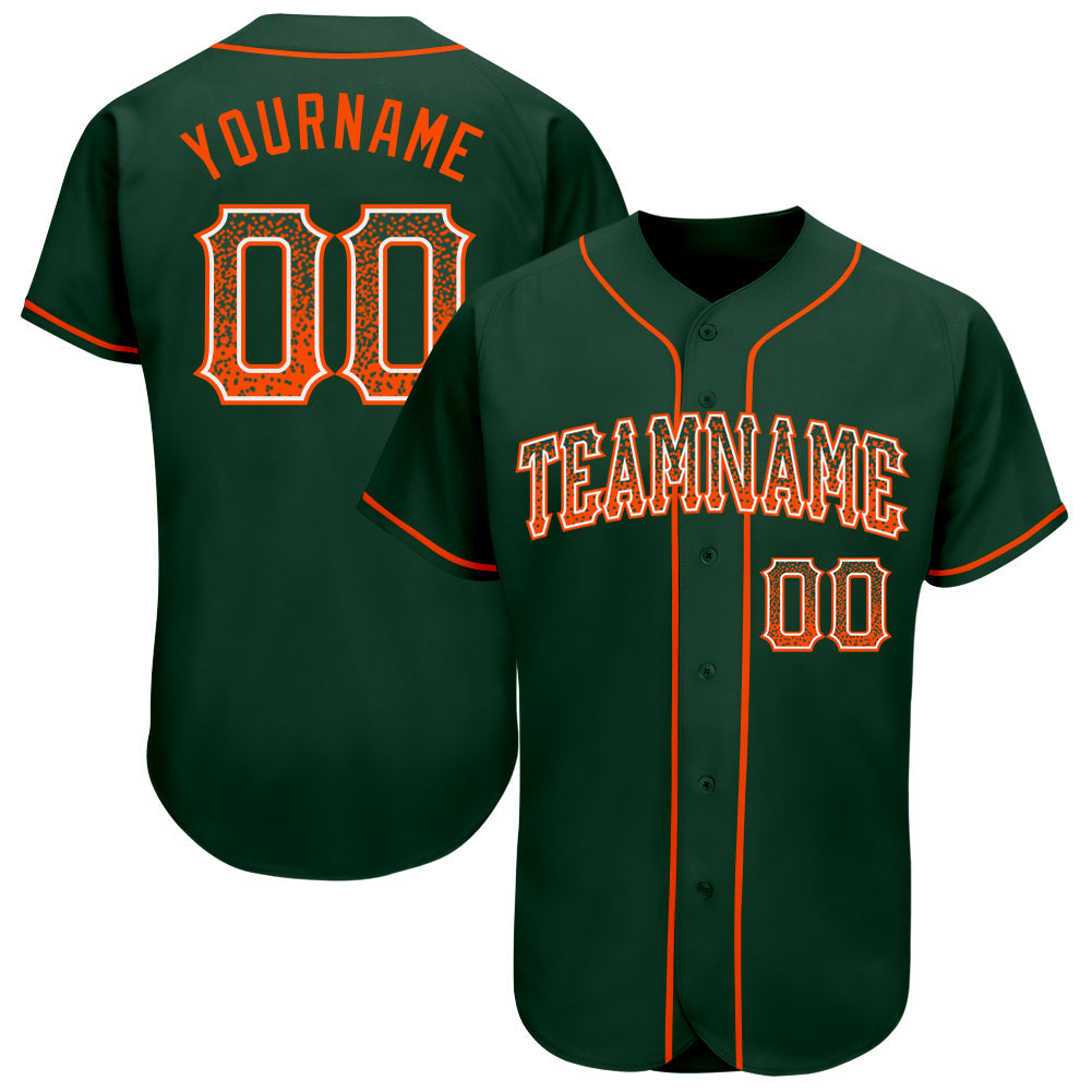 Custom Green Orange-White Authentic Drift Fashion Baseball Jersey - Sky-Custom