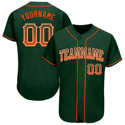 Custom Green Orange-White Authentic Drift Fashion Baseball Jersey - Sky-Custom