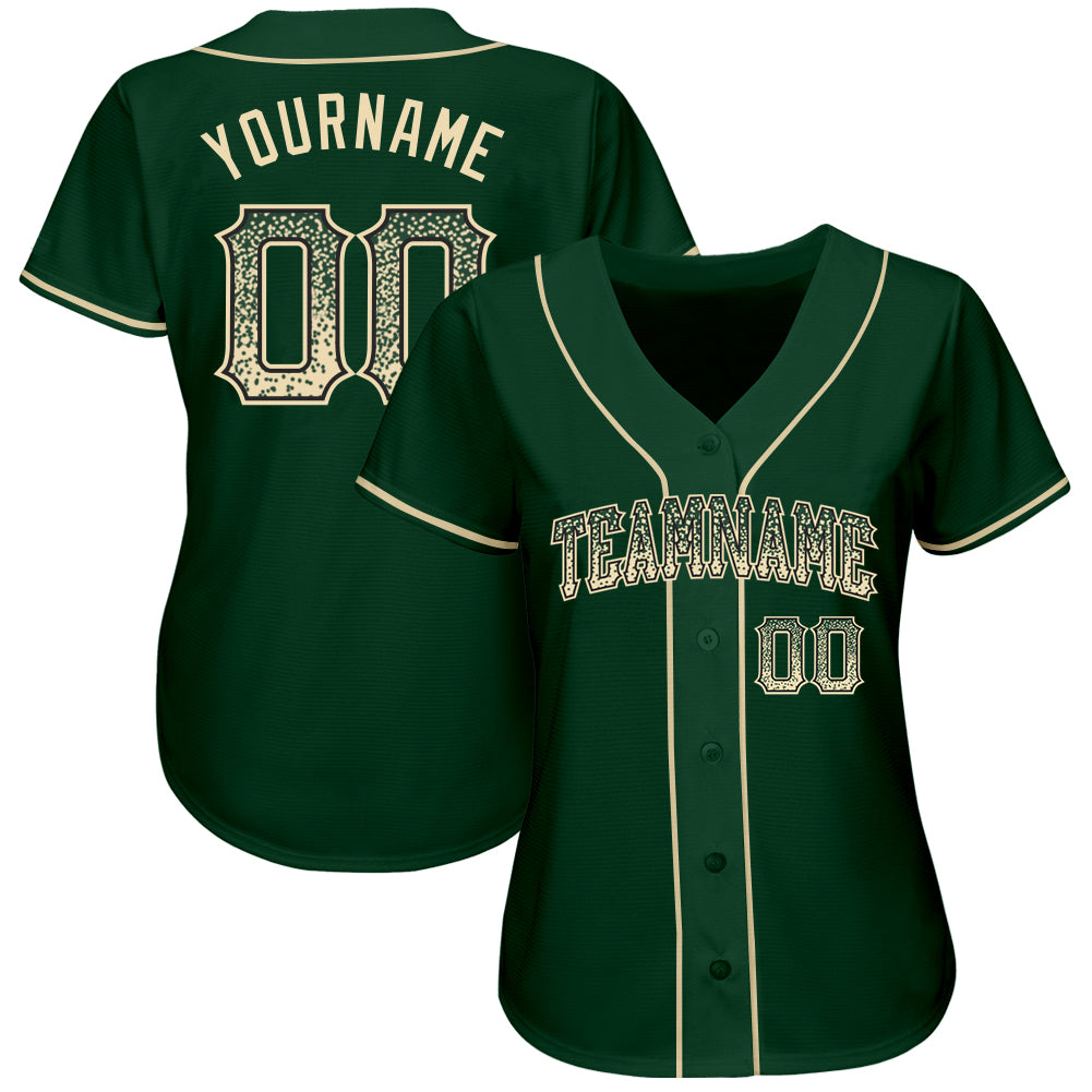 Custom Green Cream-Black Authentic Drift Fashion Baseball Jersey - Sky-Custom