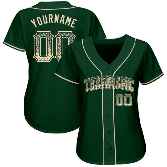 Custom Green Cream-Black Authentic Drift Fashion Baseball Jersey - Sky-Custom