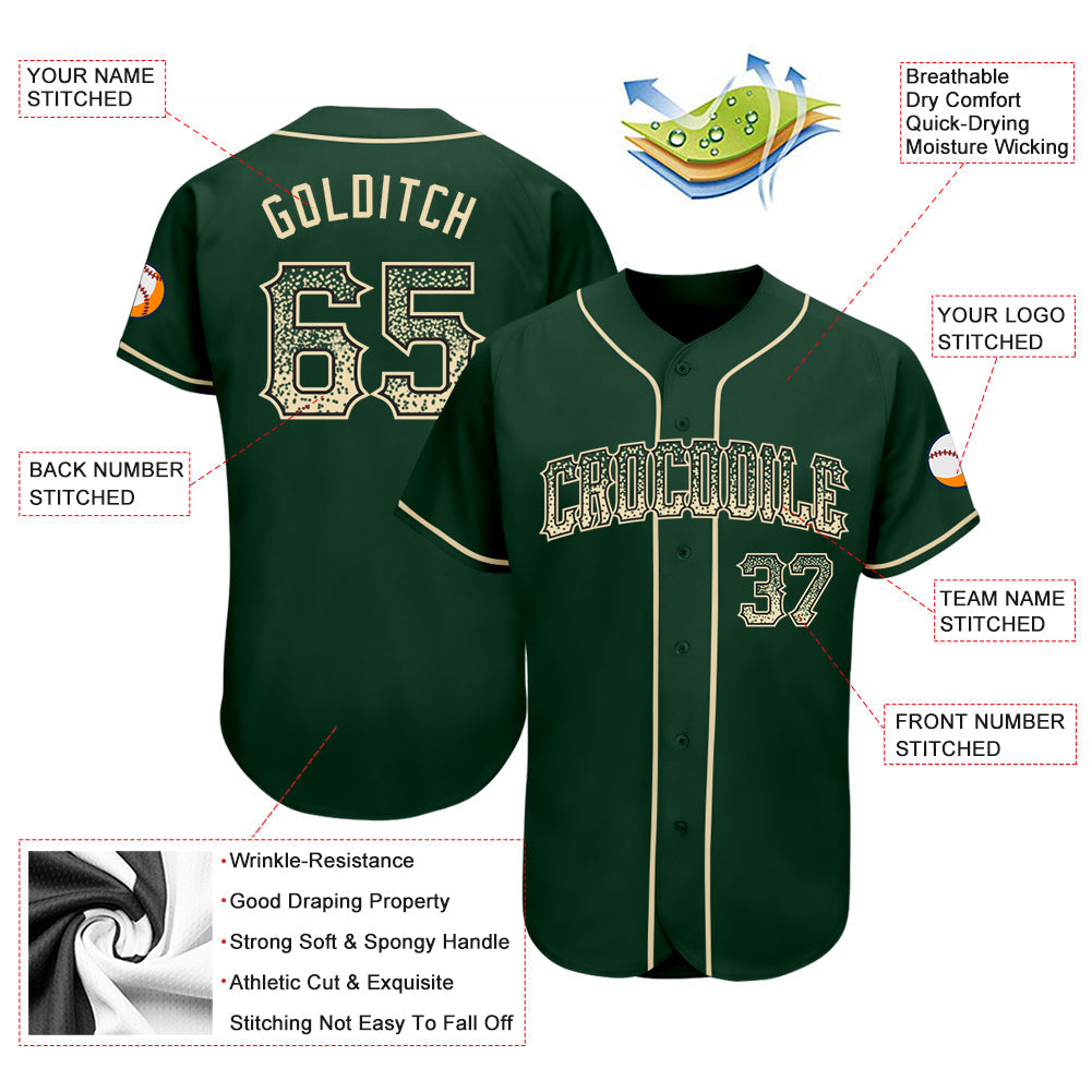 Custom Green Cream-Black Authentic Drift Fashion Baseball Jersey - Sky-Custom