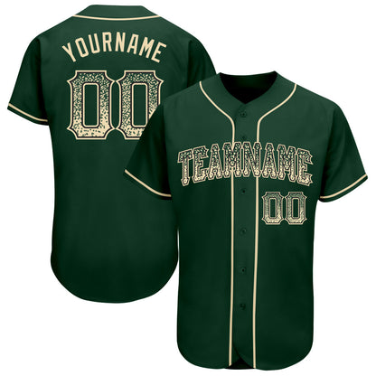 Custom Green Cream-Black Authentic Drift Fashion Baseball Jersey - Sky-Custom