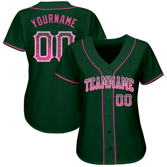 Custom Green Pink-White Authentic Drift Fashion Baseball Jersey - Sky-Custom