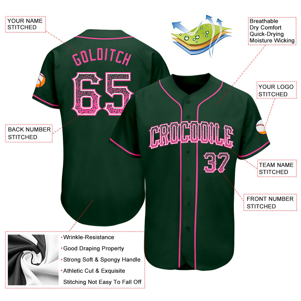 Custom Green Pink-White Authentic Drift Fashion Baseball Jersey - Sky-Custom