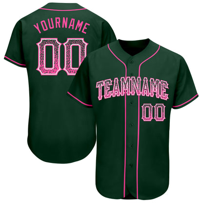 Custom Green Pink-White Authentic Drift Fashion Baseball Jersey - Sky-Custom