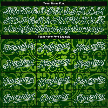 Custom Green Green-White 3D Pattern Design Authentic St. Patrick's Day Baseball Jersey - Sky-Custom