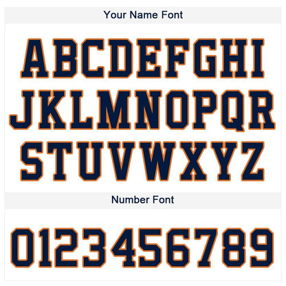 Custom White Navy-Orange Baseball Jersey - Sky-Custom