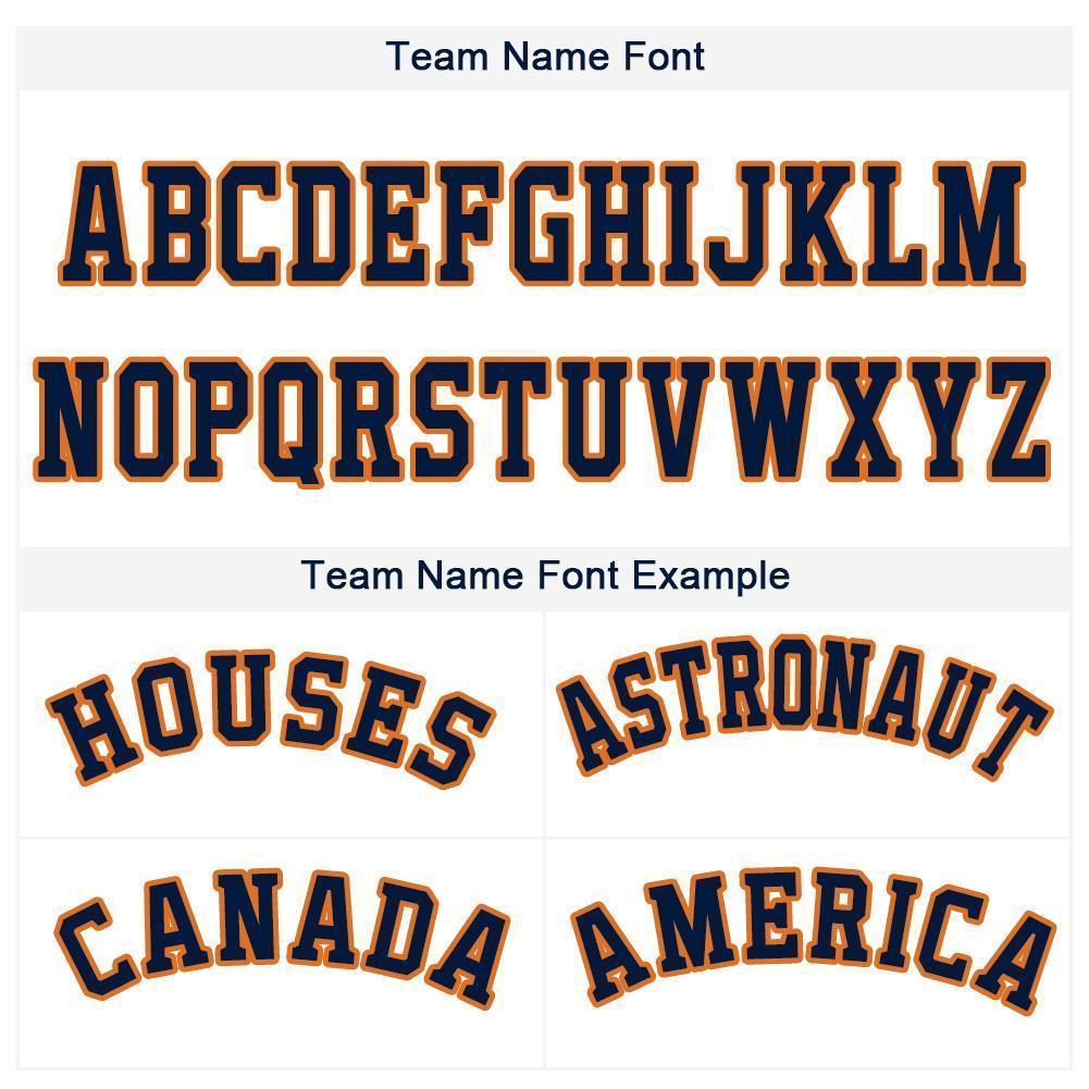 Custom White Navy-Orange Baseball Jersey - Sky-Custom