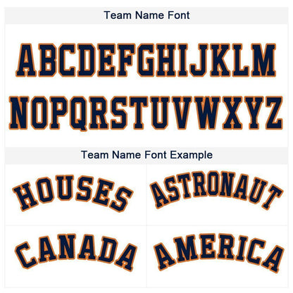 Custom White Navy-Orange Baseball Jersey - Sky-Custom