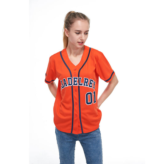 Custom Orange Navy-White Baseball Jersey - Sky-Custom