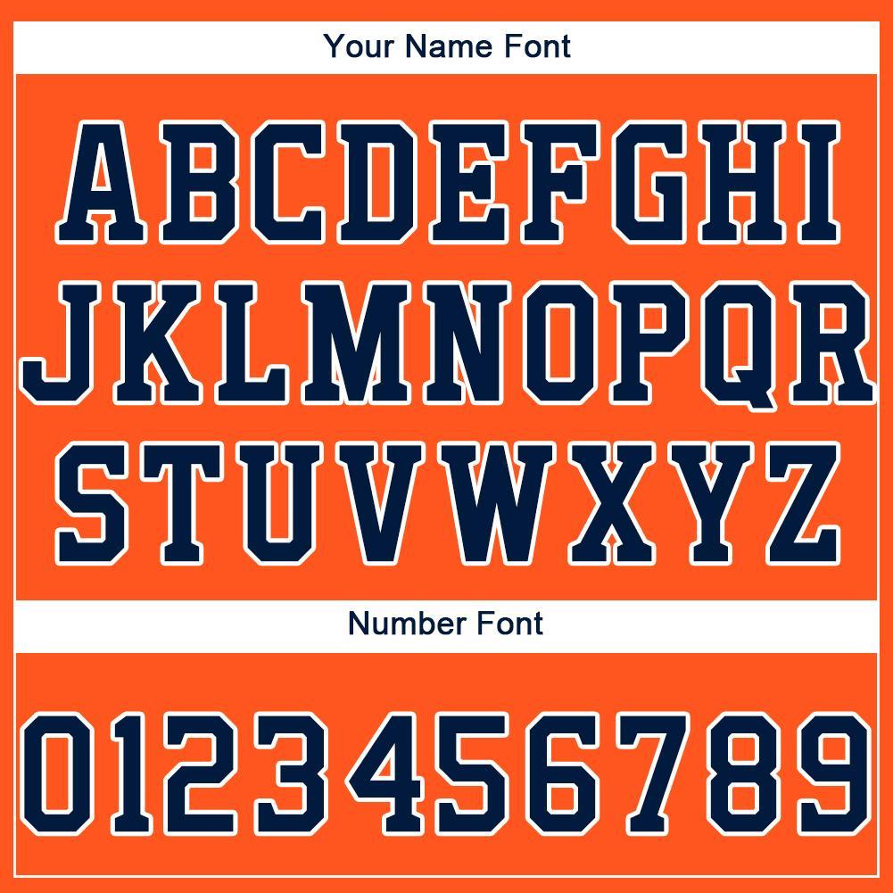 Custom Orange Navy-White Baseball Jersey - Sky-Custom