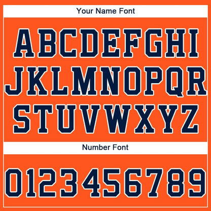 Custom Orange Navy-White Baseball Jersey - Sky-Custom