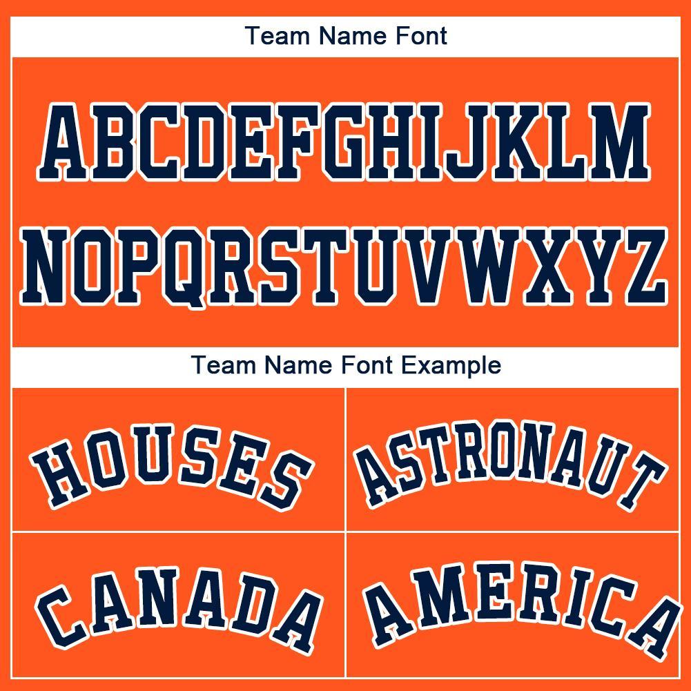 Custom Orange Navy-White Baseball Jersey - Sky-Custom