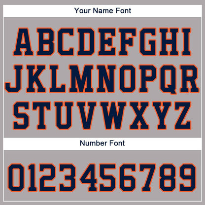 Custom Gray Navy-Orange Baseball Jersey - Sky-Custom
