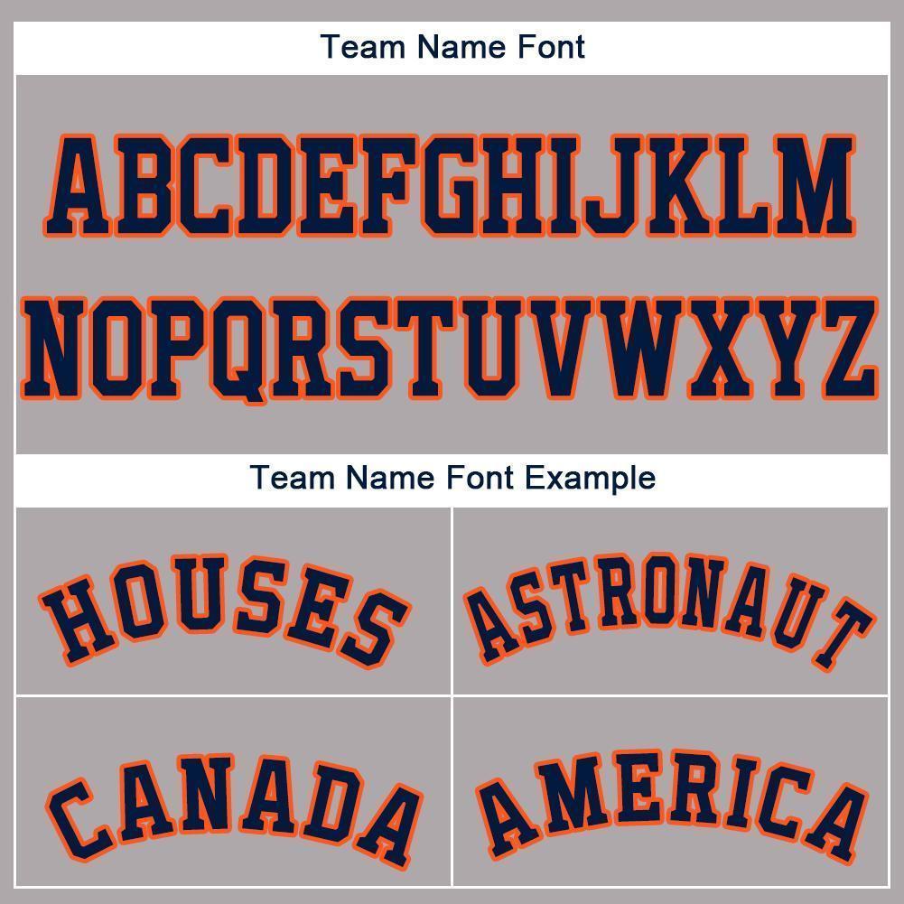Custom Gray Navy-Orange Baseball Jersey - Sky-Custom