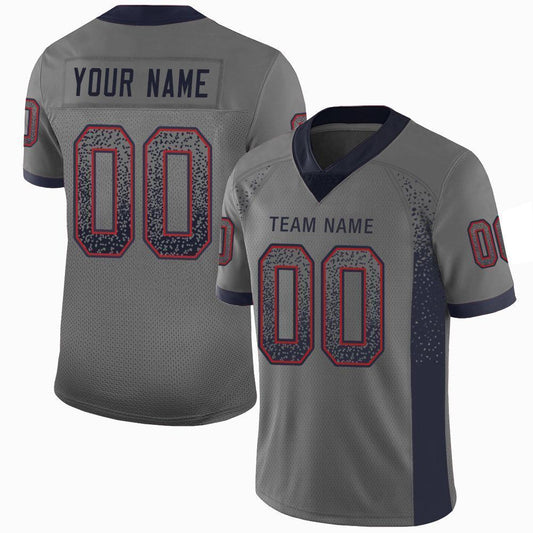 Custom Gray Navy-Red Mesh Drift Fashion Football Jersey - Sky-Custom