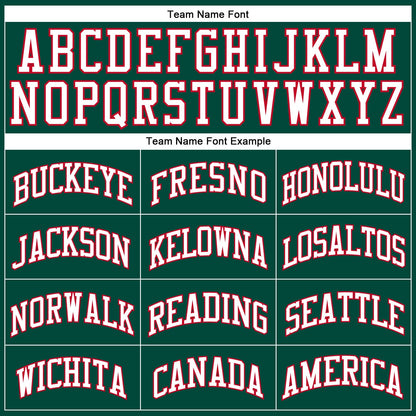 Custom Hunter Green White-Red Authentic Throwback Basketball Jersey - Sky-Custom