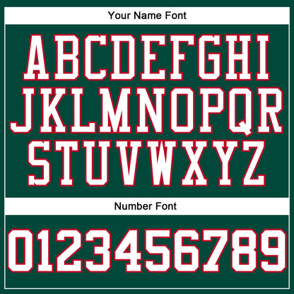 Custom Hunter Green White-Red Authentic Throwback Basketball Jersey - Sky-Custom