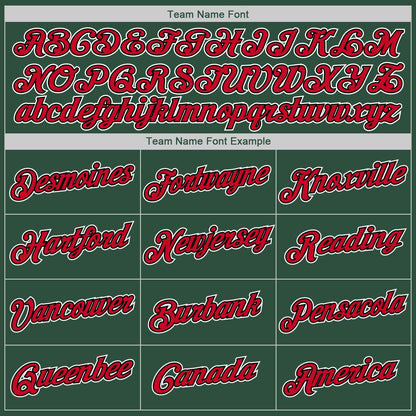 Custom Hunter Green Red-Black Authentic Throwback Basketball Jersey - Sky-Custom