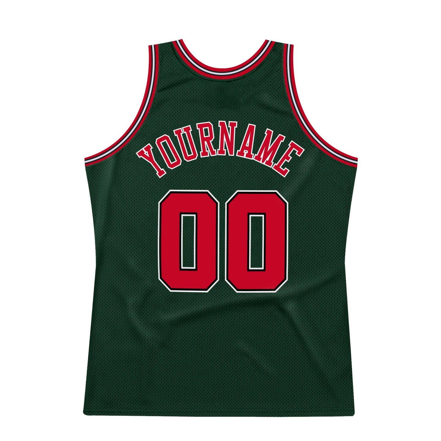Custom Hunter Green Red-Black Authentic Throwback Basketball Jersey - Sky-Custom