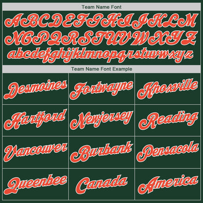 Custom Hunter Green Orange-White Authentic Throwback Basketball Jersey - Sky-Custom