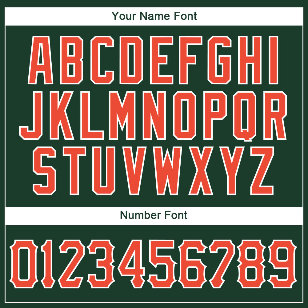 Custom Hunter Green Orange-White Authentic Throwback Basketball Jersey - Sky-Custom