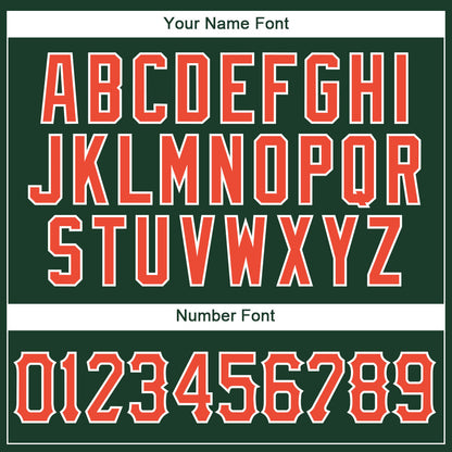 Custom Hunter Green Orange-White Authentic Throwback Basketball Jersey - Sky-Custom