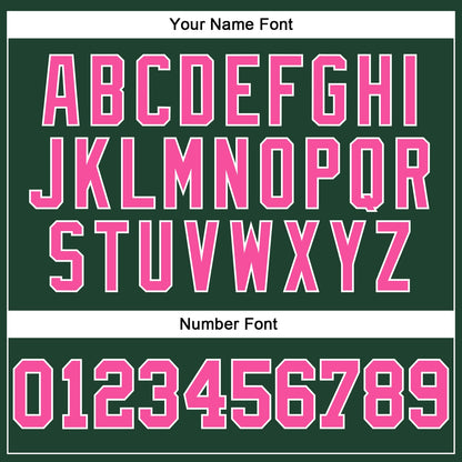 Custom Hunter Green Pink-White Authentic Throwback Basketball Jersey - Sky-Custom