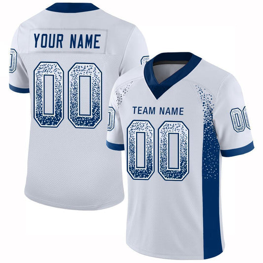 Custom White Royal Mesh Drift Fashion Football Jersey - Sky-Custom