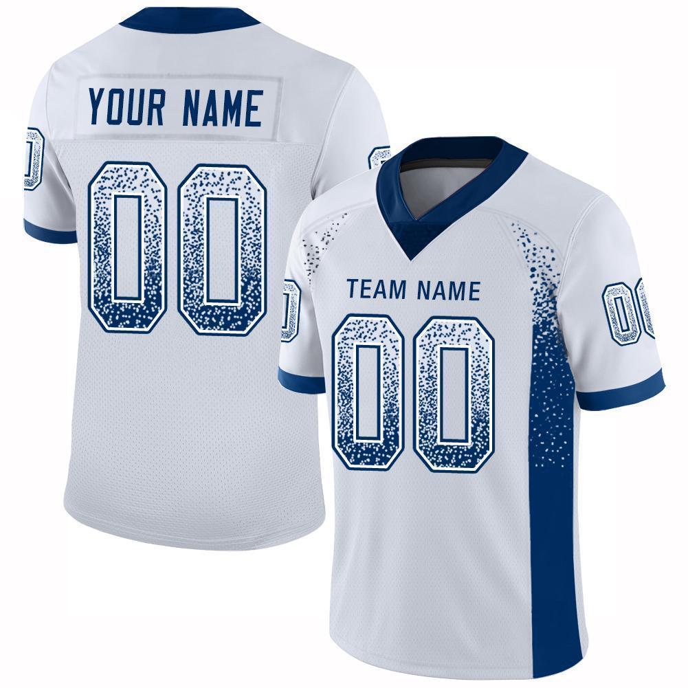 Custom White Royal Mesh Drift Fashion Football Jersey - Sky-Custom