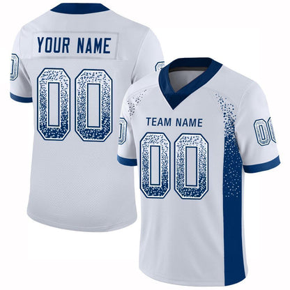 Custom White Royal Mesh Drift Fashion Football Jersey - Sky-Custom