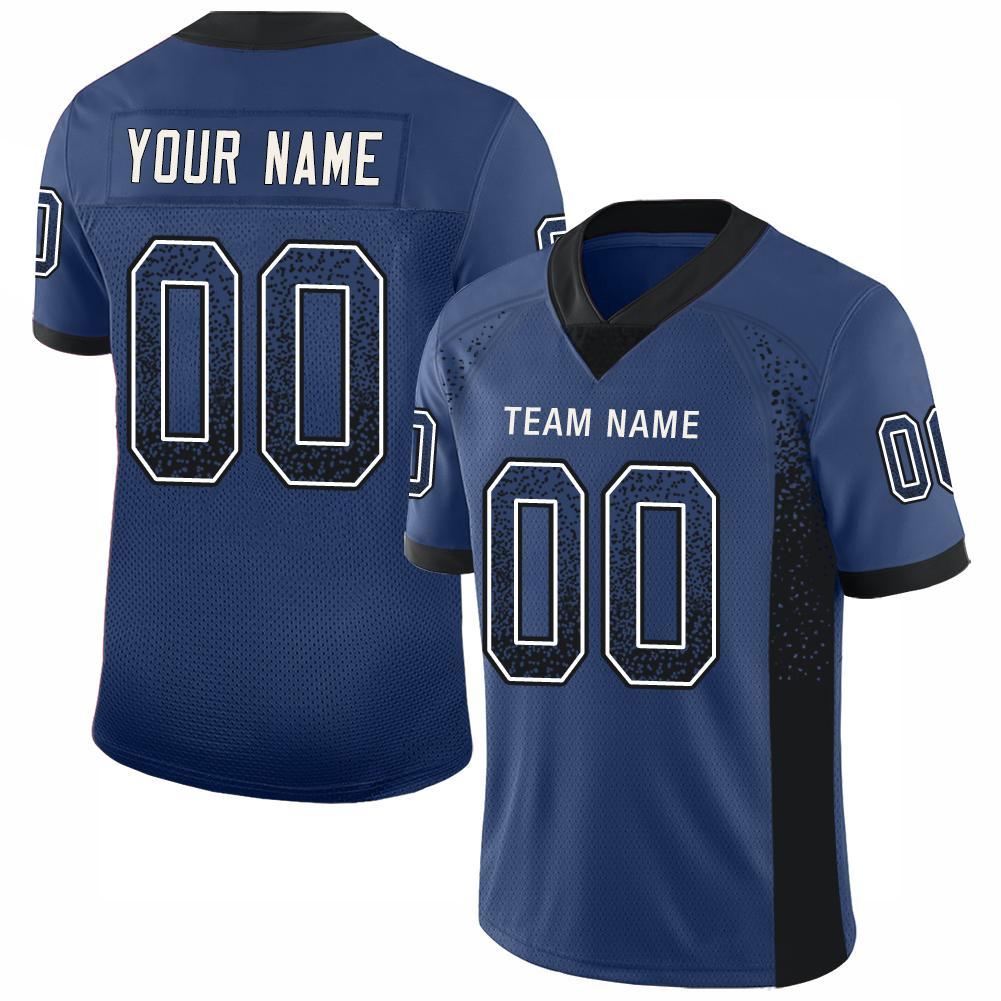 Custom Royal Black-White Mesh Drift Fashion Football Jersey - Sky-Custom