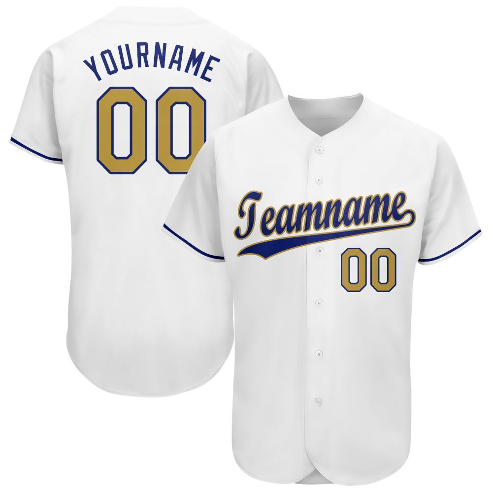 Custom White Old Gold-Royal Baseball Jersey - Sky-Custom