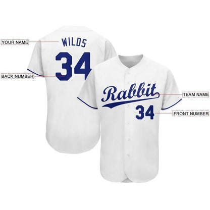 Custom White Royal Baseball Jersey - Sky-Custom