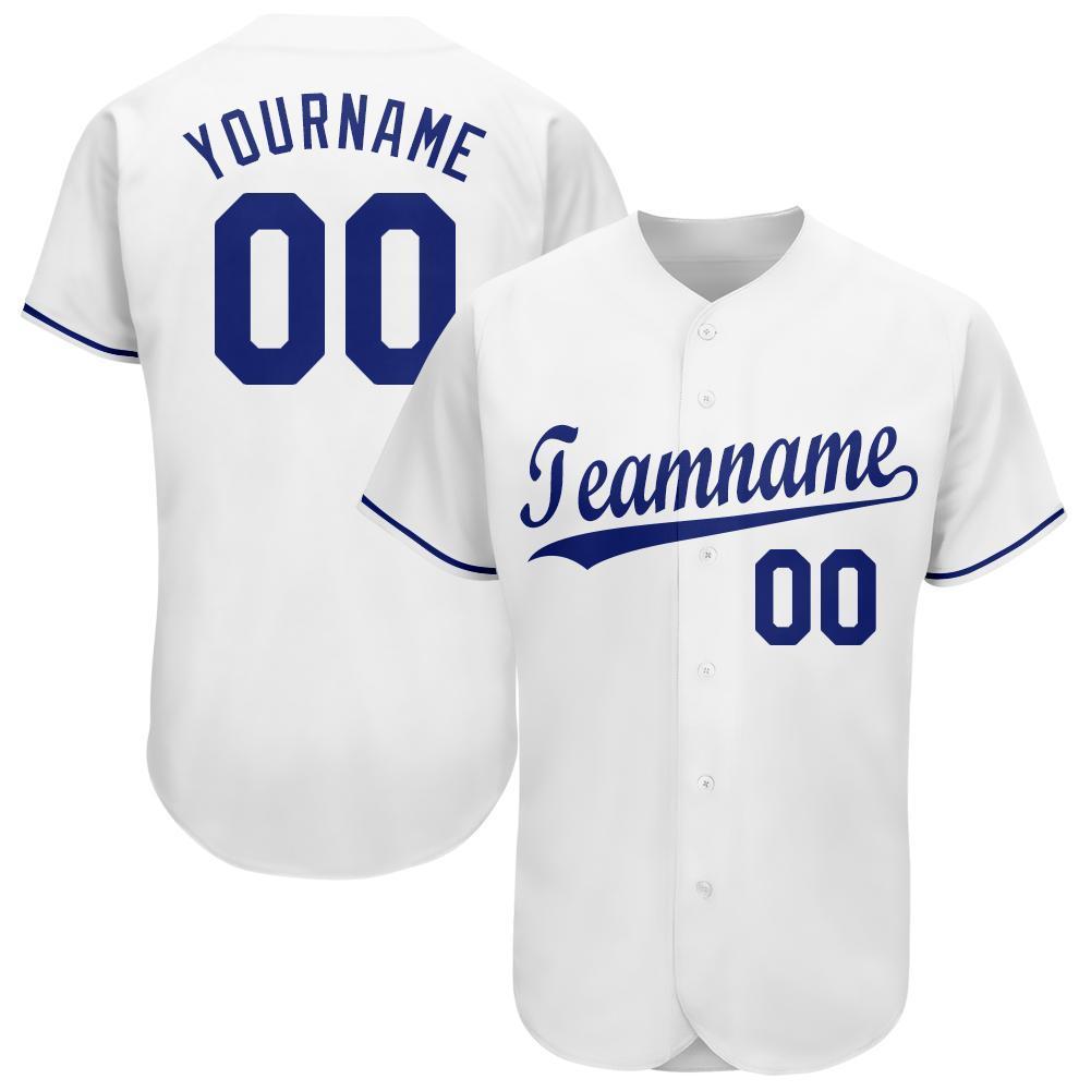 Custom White Royal Baseball Jersey - Sky-Custom