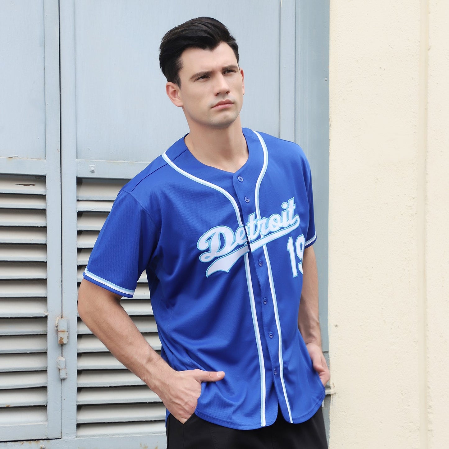 Custom Royal White-Light Blue Baseball Jersey - Sky-Custom